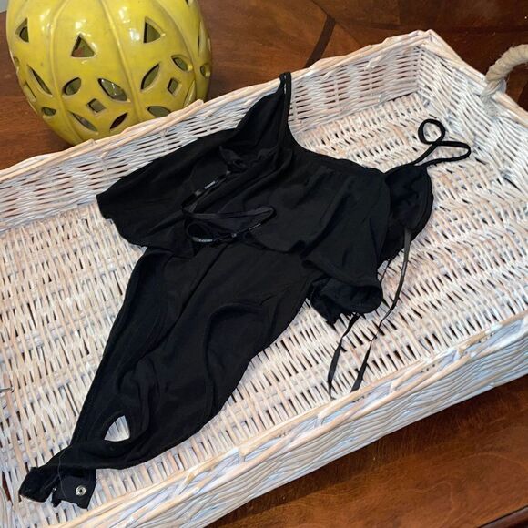 Knit Frill Bodysuit, SZ S - Picture 3 of 3